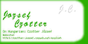 jozsef czotter business card